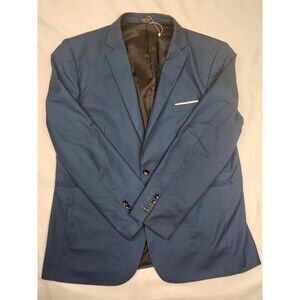 NWT COOFANDY Men's Blazer Navy Size 2XL Notch Lapel Two-Button Solid Regular